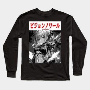 Cyberpunk Cyborg Girl Japanese Vaporwave Urban Aesthetic Long Sleeve T-Shirt